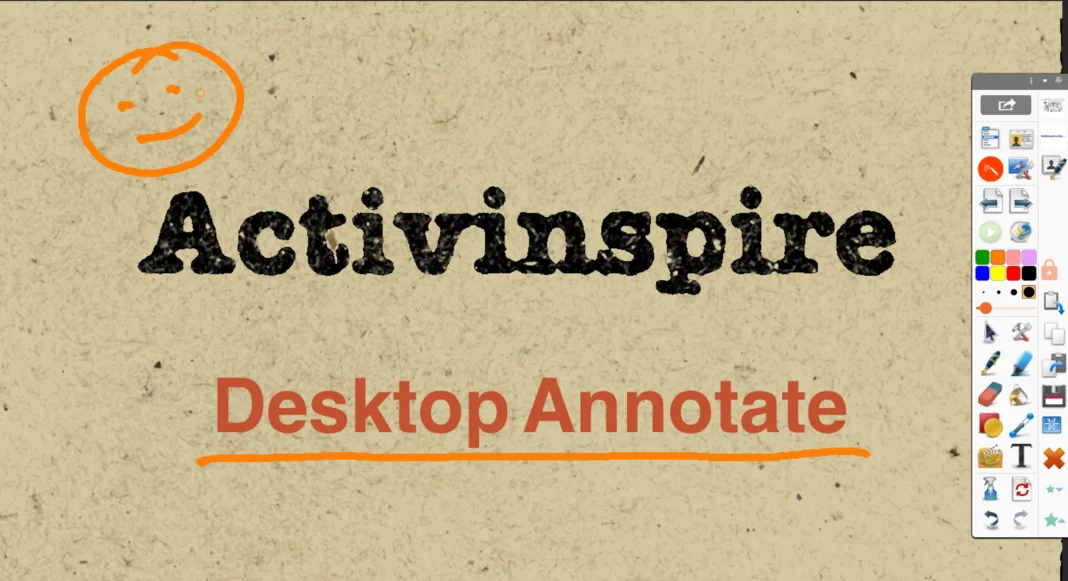 Image of text saying Activinspire Desktop Annotate