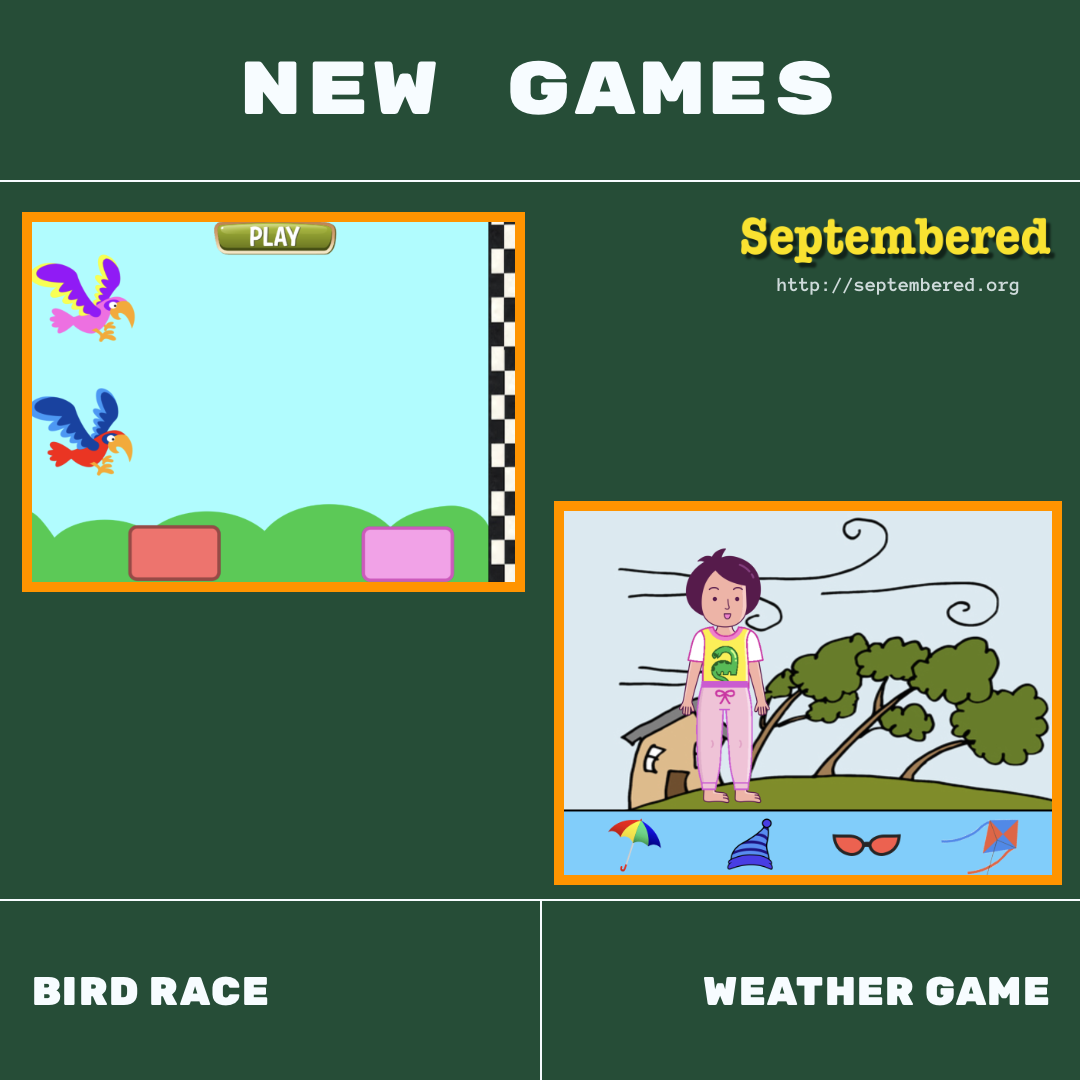 New Scratch Classroom Games – Bird Race and Weather Game